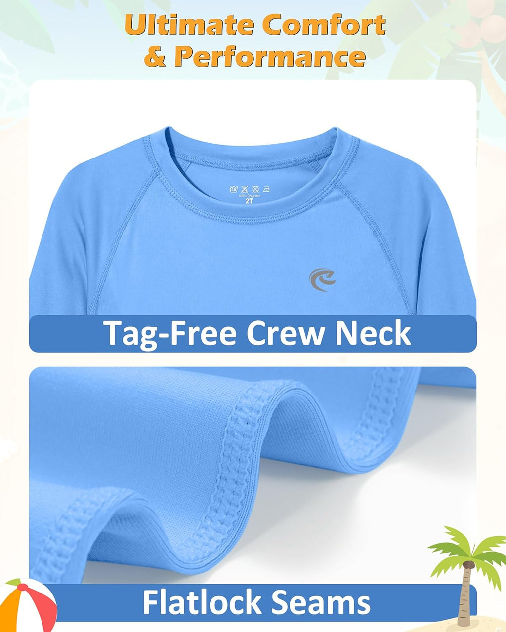 Regine Switzerland Boys UPF 50+ Swim Shirt - Long Sleeve UV Sun Protection Rash Guard | Youth SPF Water Shirt