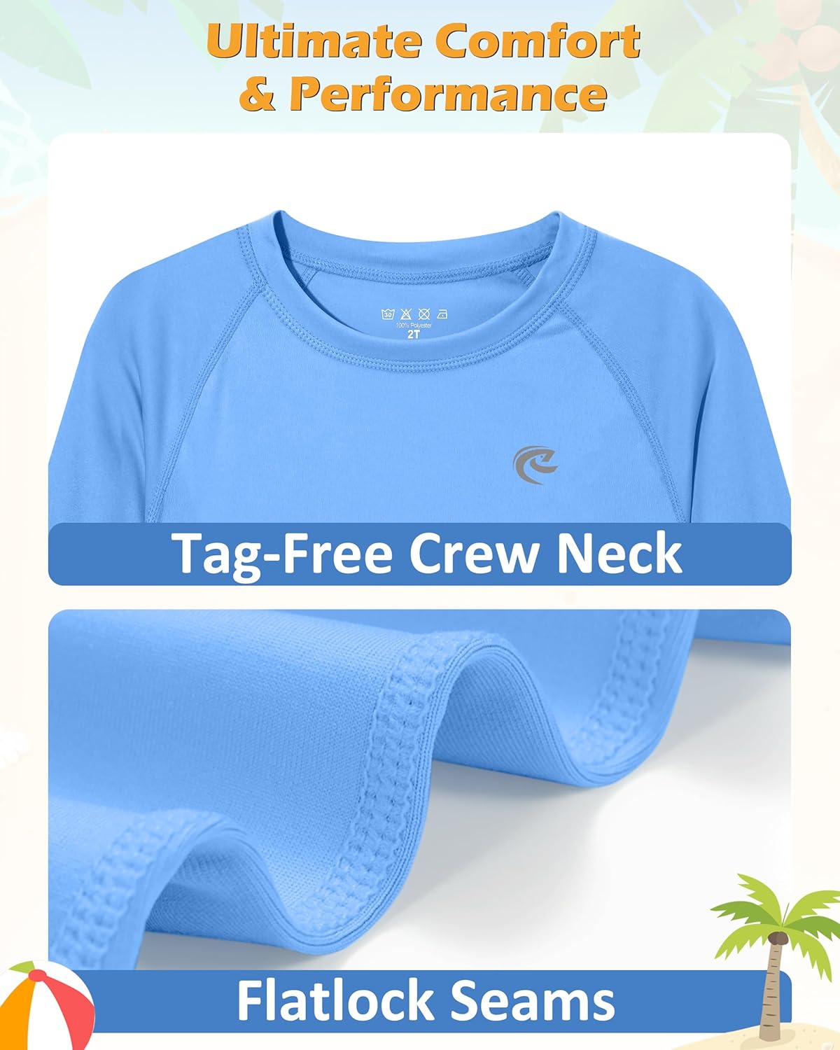 Regine Switzerland Boys UPF 50+ Swim Shirt - Long Sleeve UV Sun Protection Rash Guard | Youth SPF Water Shirt