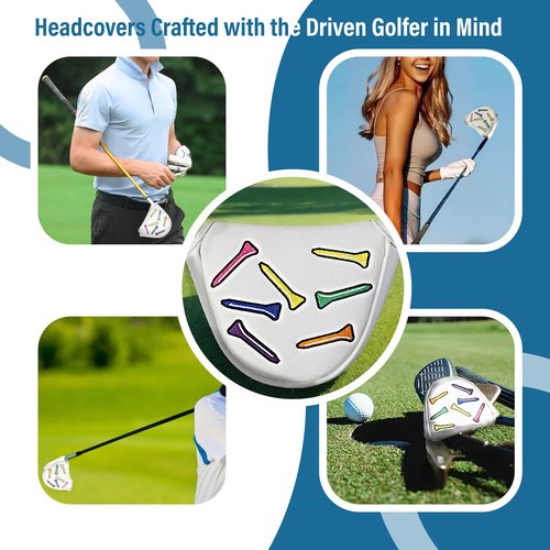 Wshxjzyay Leather Mallet Putter Headcover, Center Shafted Mallet Putter Cover with Magnetic, for Men Women Golf Enthusiast