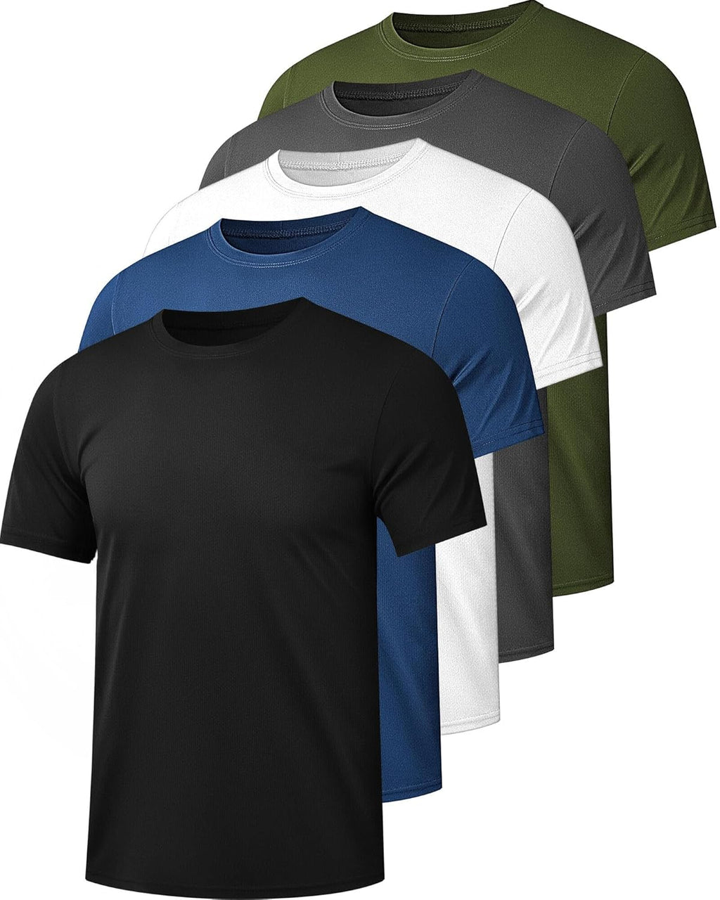 Skiennix Mesh Workout Shirts for Men - Quick Dry Athletic Short Sleeve T-Shirts | Moisture Wicking, 1/5 Pack