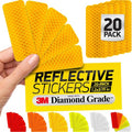 3M Diamond Grade Reflective Safety Tape Stickers - Yellow | 1.2″ x 3.15″ | 20-Pack for Helmets, Cars & Mailboxes