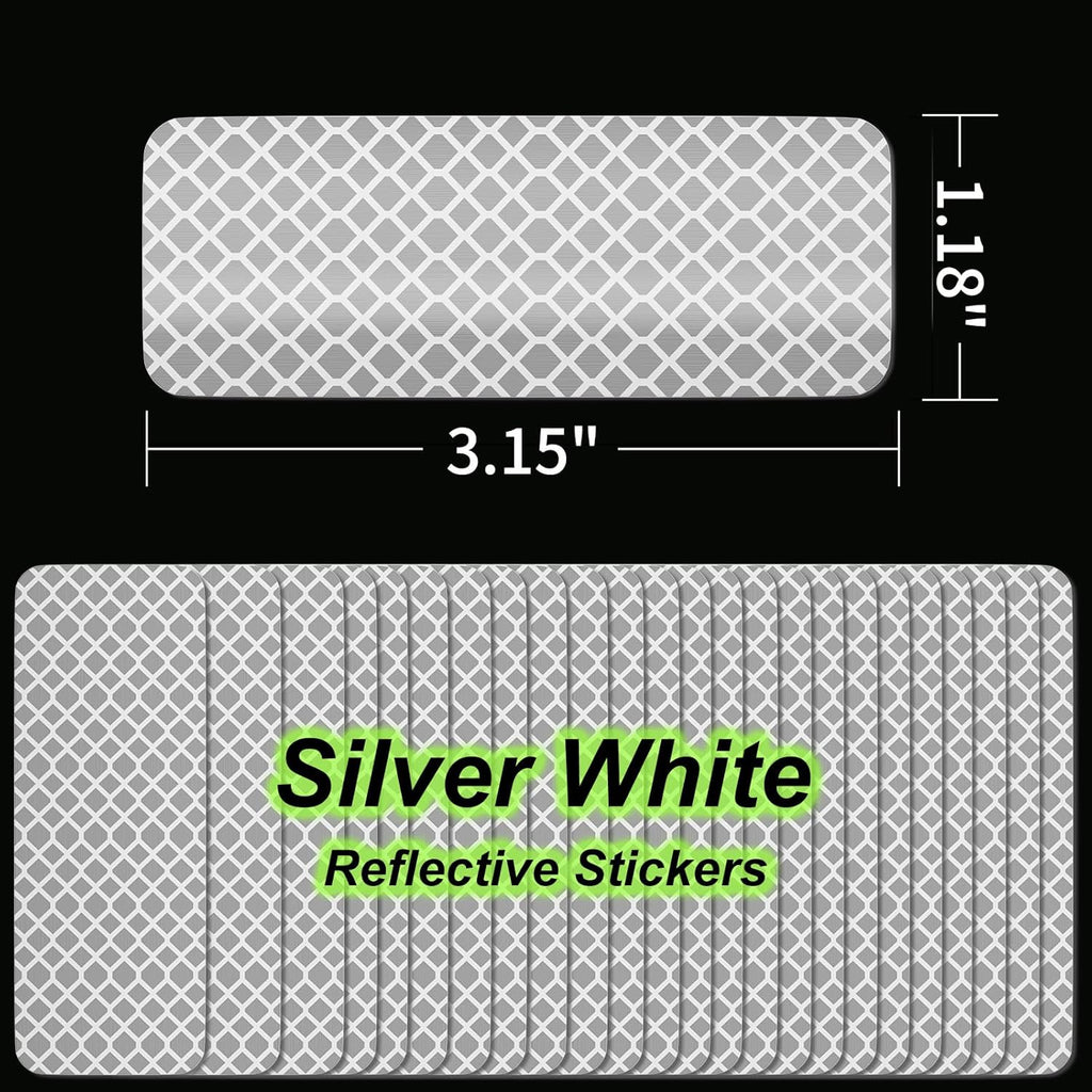 Super Reflection Reflective Stickers by 20 Pcs | Waterproof Safety Tape for Cars, Bikes & Helmets - 3.15" X 1.18"