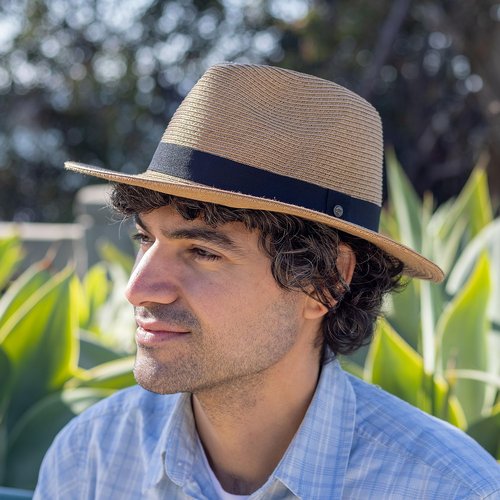 Sunday Afternoons Havana Cuban Fedora Hat for Men and Women - UPF 50+ Sun Protection Men's Straw Summer Hat, Navy, Medium