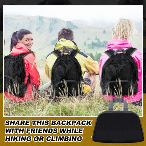 Dunzy Foldable Backpacks - 12 Pcs Lightweight Bulk Pack for Travel & Events | Black Color