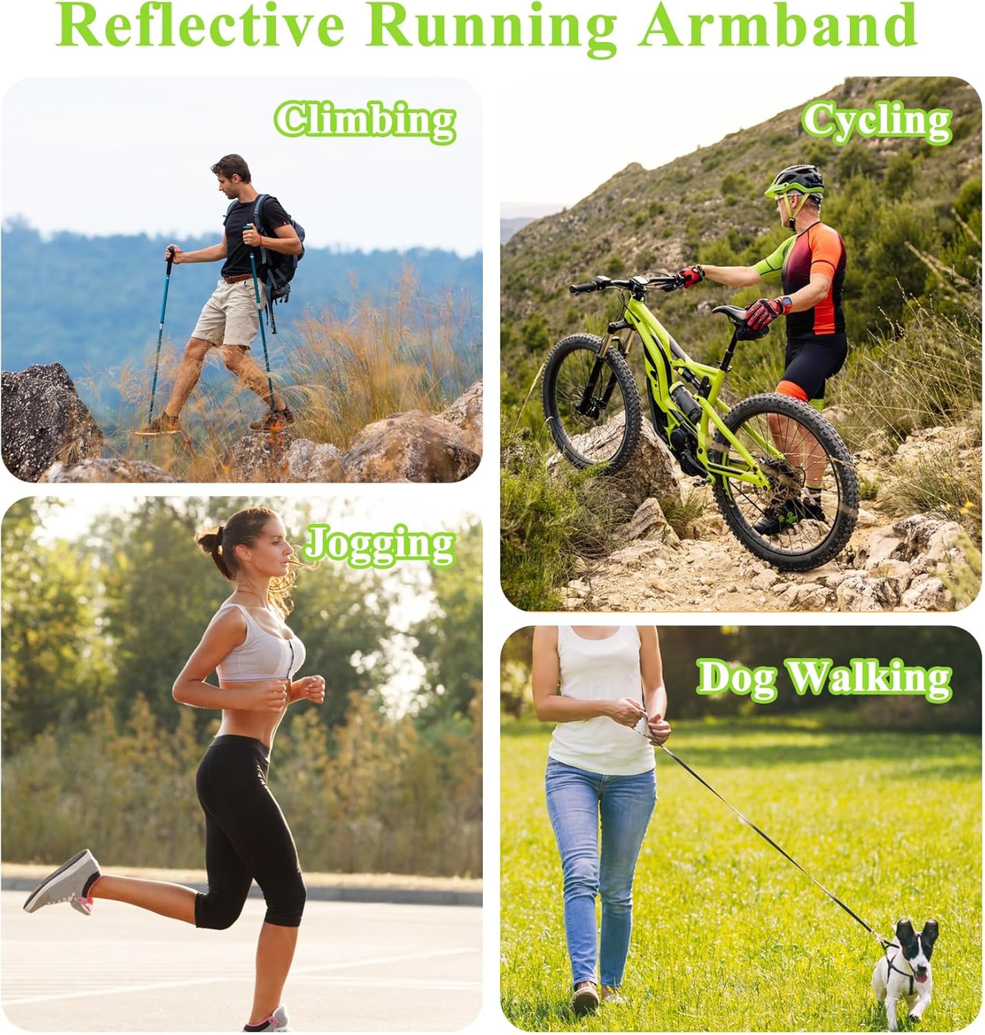 Skiennix Reflective Arm Bands - Adjustable Elastic for Runners & Night Walking | 6PCS Set