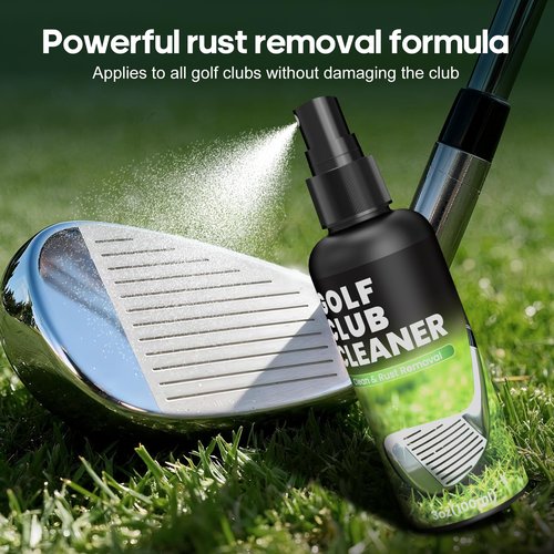 Pro Golf Club Cleaner Kit - Including New Designed Golf Club Brush, 3 Bottles of Cleaning Solution, Golf Towel,Effectively Remove Stubborn Stains and Rust.