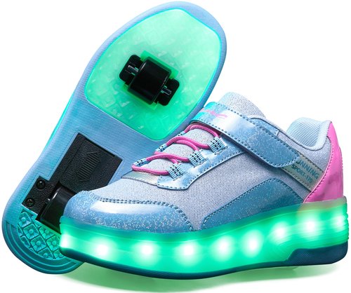 ANEFUN Kids LED Light-Up Roller Skate Shoes Fun Stylish Shoes with Wheels for Boys Girls for Birthdays Parties Christmas
