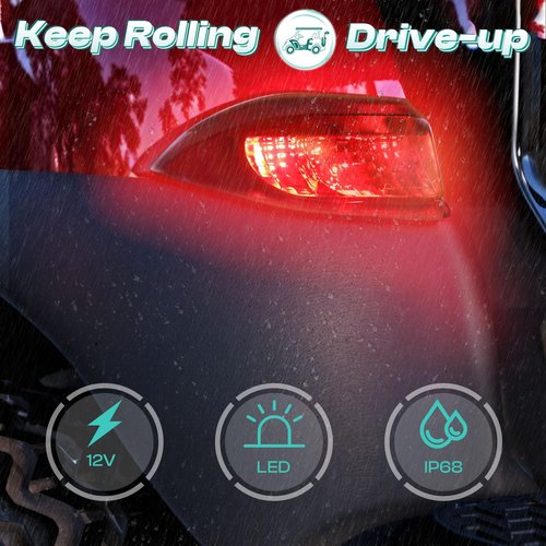 DRIVE UP Golf Cart LED Taillight for Club Car Precedent 2004-Up and Tempo 2018-Up Golf Carts, 12V Club Car Precedent Rear Tail Lights Kit with 3 Pin Wires