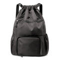 Sports Drawstring Backpack Gym Sack with Shoe Compartment, Durable Oxford Fabric, Wet-Proof Pocket, Water-Resistant Cinch Bag for Men & Women, Foldable & Spacious Athletic Sackpack for Travel Fitness