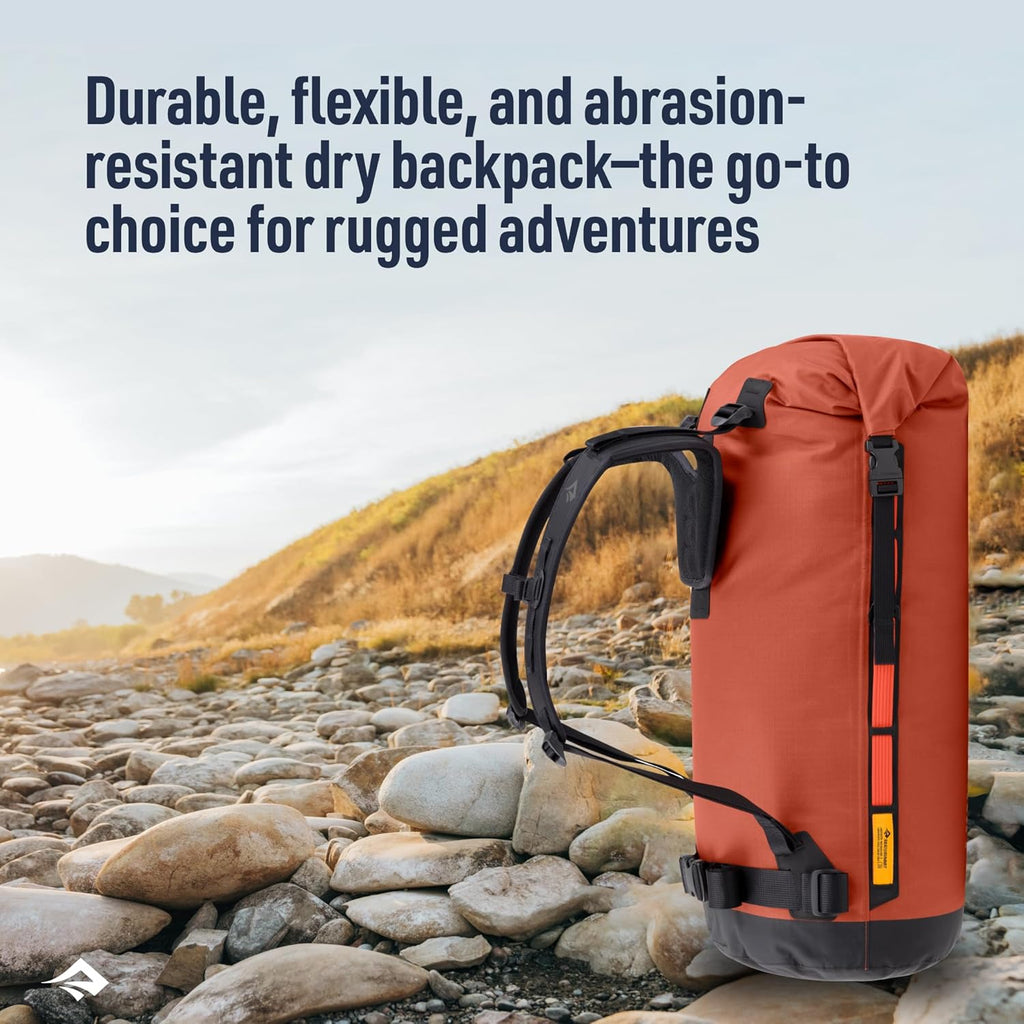 Sea to Summit Big River Dry Backpack - 30L Waterproof Design with Adjustable Harness in Picante Red