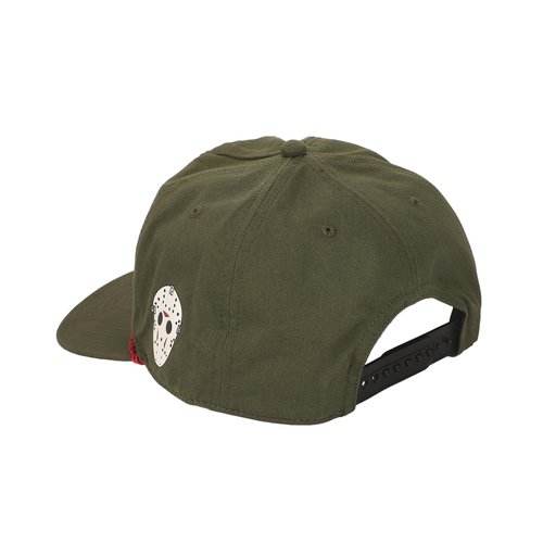 Friday The 13th Camp Crystal Lake Badge Green Retro Grandpa Snapback Hat