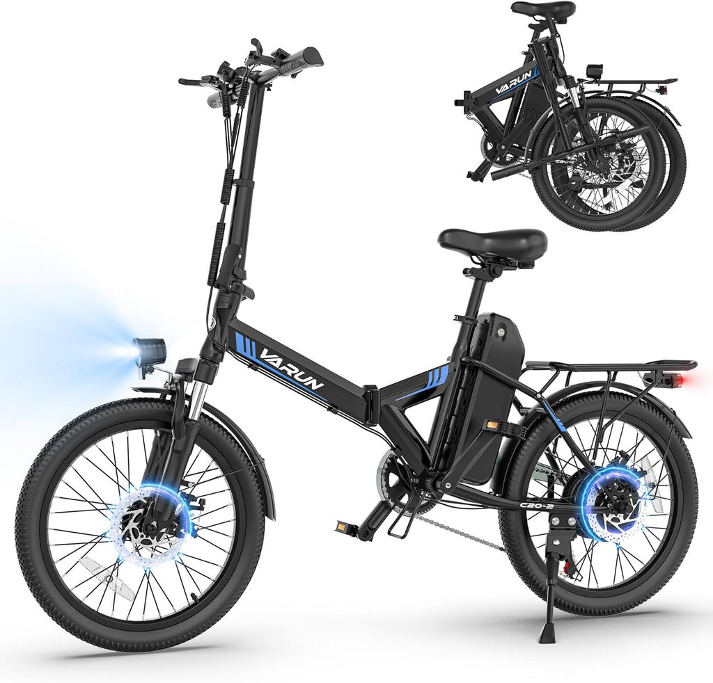 VARUN Electric Bike - 500W Folding Ebike with 36V Removable Lithium Battery | 20" Compact Commuter E-Bike for Adults