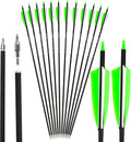 ZSHJGJR Carbon Archery Arrows - 30 Inch with 4” Turkey Feathers for Compound & Recurve Bows | 6/12 Pack