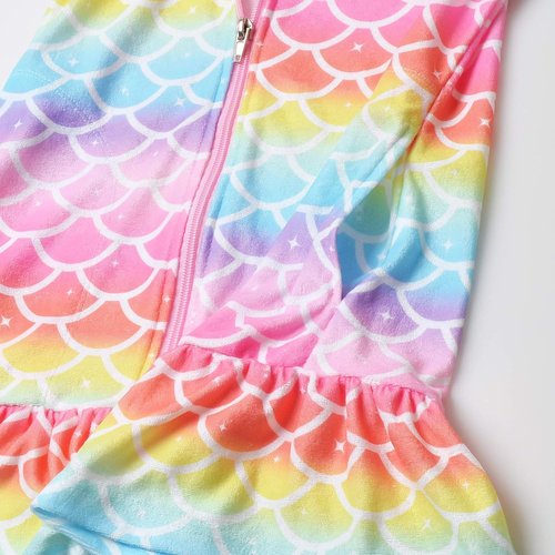 CHILDRENSTAR Girls Swim Cover-Up - Hooded Terry Zip-Up Beach Robe for Comfort & Style