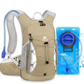Hydration Backpack with 2L Water Bladder - Lightweight 15L Daypack with Phone-Sized Hip Belt Pockets, Anti-Chafe Cotton Edging & No-Bounce Straps - Small Water Backpack for Hiking, Running, Skiing