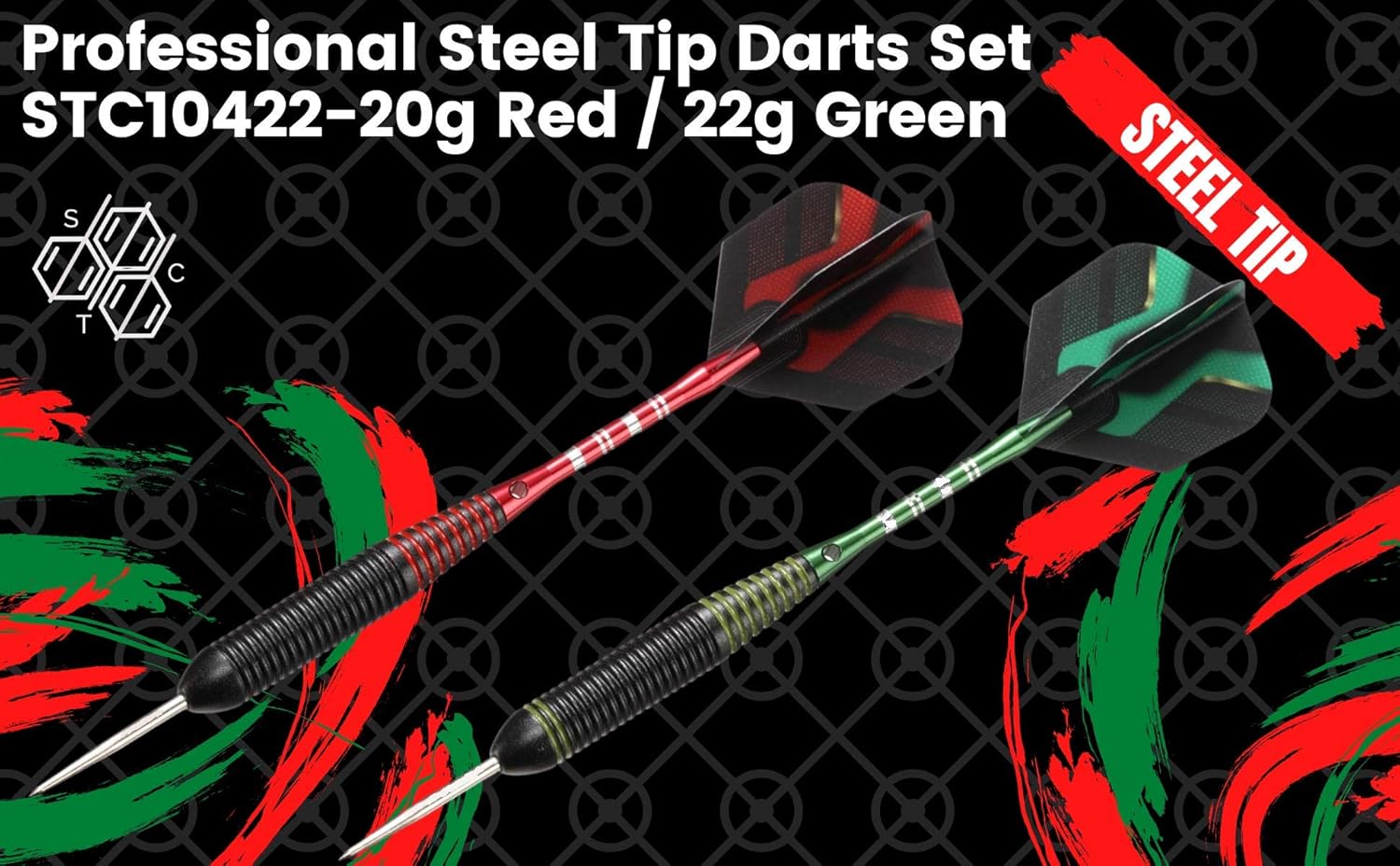 Steel Tip Darts Set by [Brand Name] - Professional 6-Piece Darts with Barrels, Shafts, Flights & Accessories