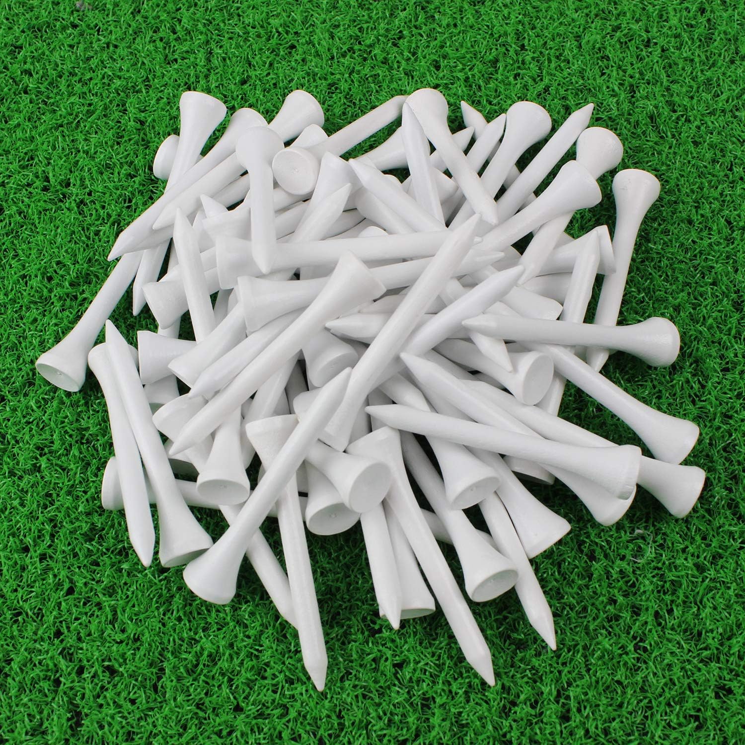 Crestgolf Deluxe Wood Golf Tees - Professional 2 1/8" Size | 100 Count for Optimal Performance