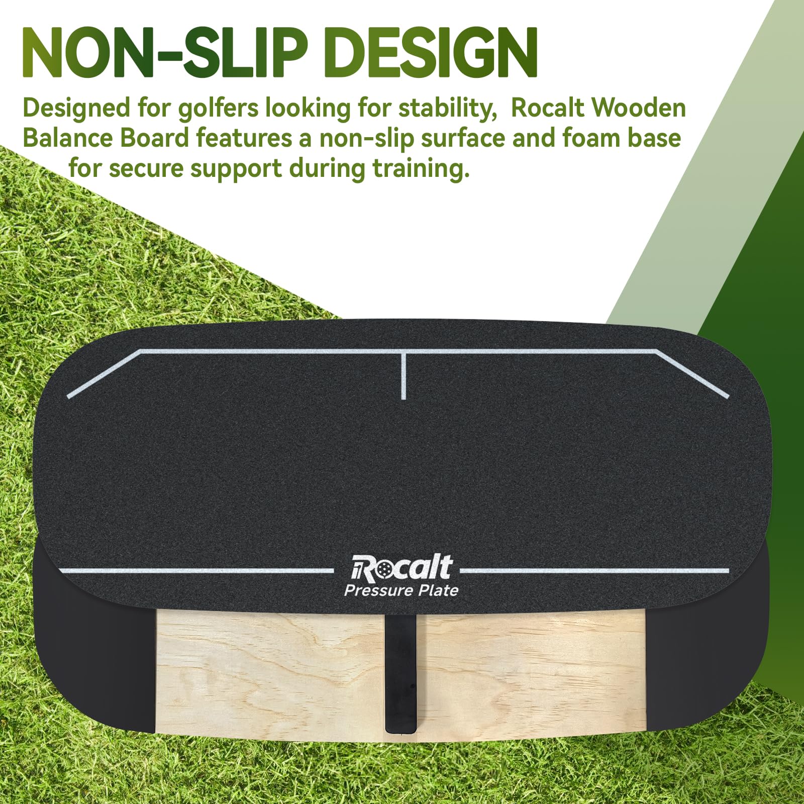 Rocalt Golf Pressure Plate - Weight Shift Board for Golf Swing Trainer, Indoor & Outdoor Practice, Anti-Slip Design for All Skill Levels, Improving Strength & keep Tempo