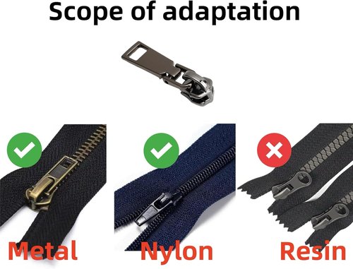 AKTIOIN Metal Zipper Repair Kit - No Sewing Required Detachable Zip Heads for Jackets & Bags | #5 Black