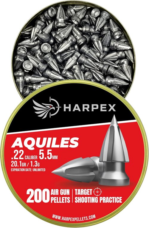 Harpex .22 Cal Airgun Pellets - 20.1 Grain Pointed Arrow Head Design for High Penetration - 200 Count