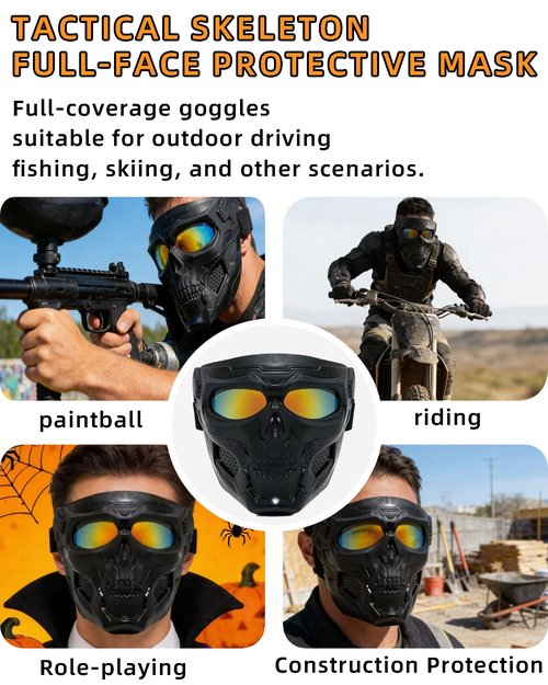 YUNGLIDE Paintball Mask Airsoft Goggles Suitable Airsoft Shooting Riding Goggles Role Playing Paintball Games Full Face Mask (Gold)