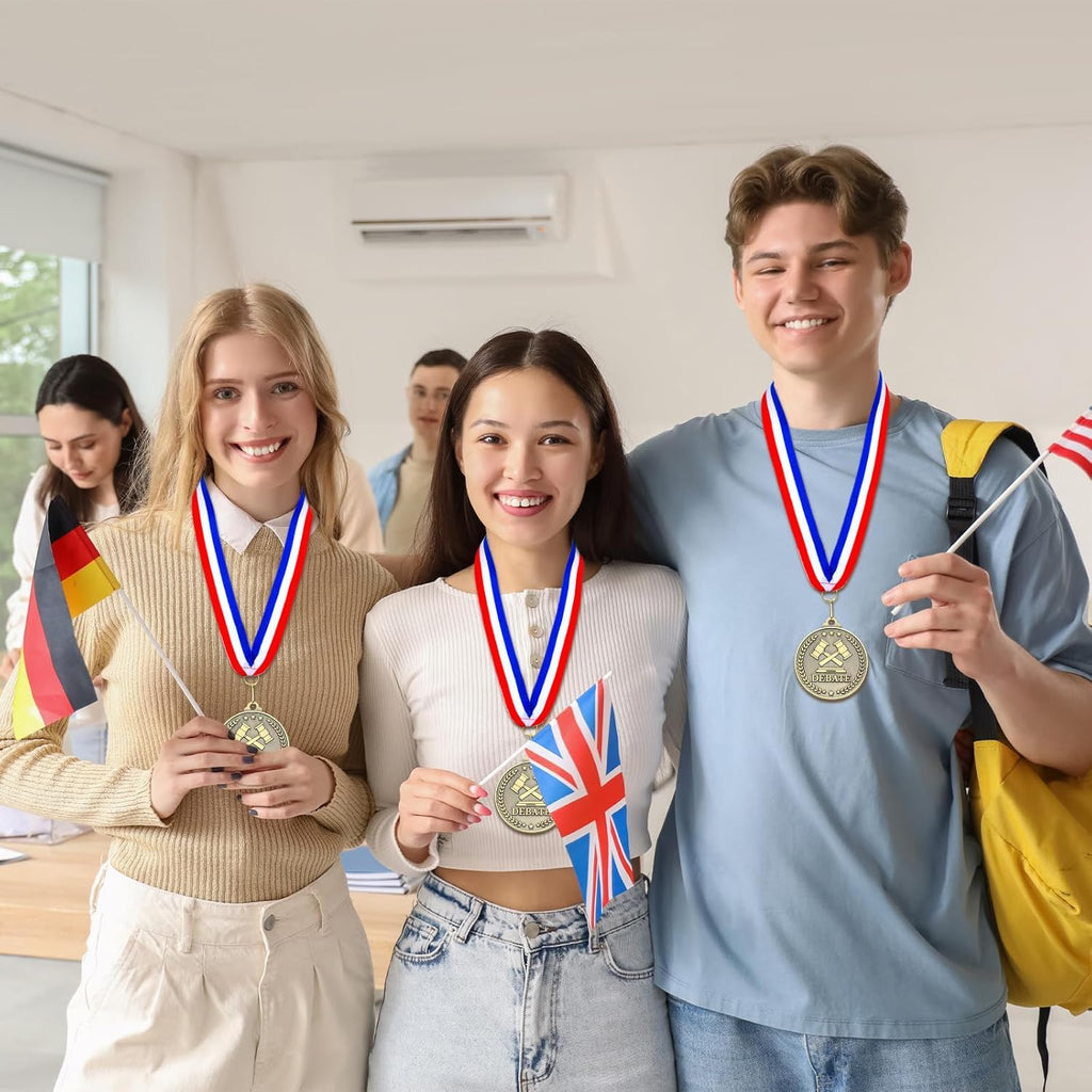 Quelay Gold Winner Medals - 30 Pcs 2'' Award Medals with Neck Ribbons for Tournaments & Competitions