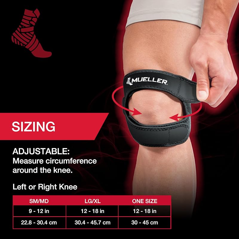 Mueller Adjustable Max Knee Strap for Patellar Tendonitis & Runner's Knee - One Size