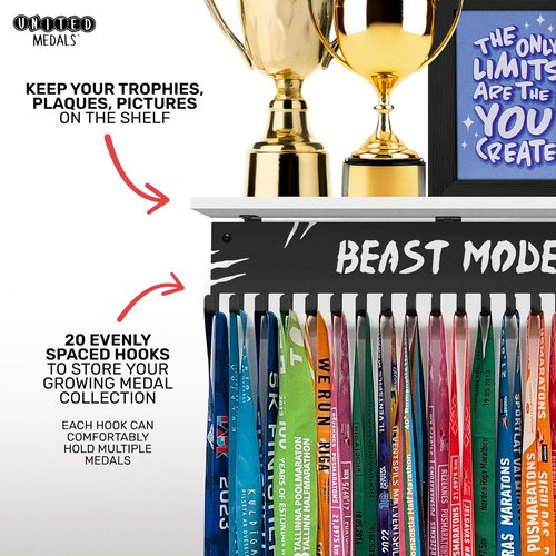 Brushed Steel Sports Medal Hanger - Stylish Race Award Holder for Wall Display | Perfect for Marathon Medals