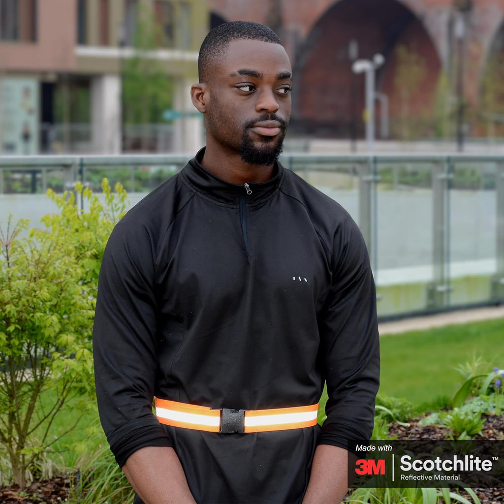 Salzmann Reflective Running Belt - Adjustable High-Visibility Strap with 3M Scotchlite Material