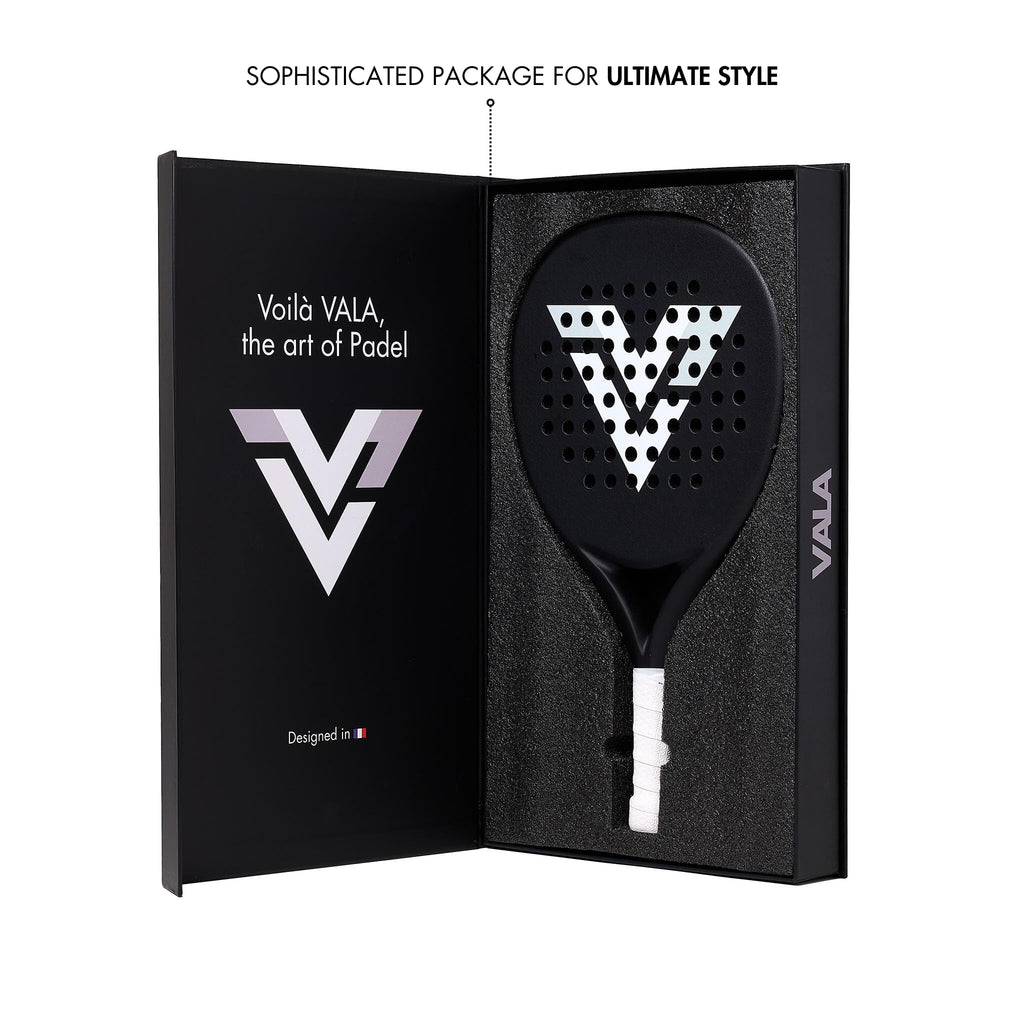 VALA One Padel Racket – Lightweight Paddle Carbon Fiber, Shock-Absorbing Design, Round Shape, Extra Grip Texture for Spin & Control, Pala for Men - Women, Ideal for Beginner to Intermediate Player