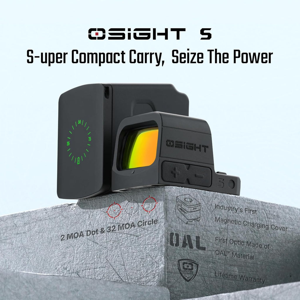 OSIGHT Multi-Reticle Micro Enclosed Sight - 2 MOA Dot & 32 MOA Circle | Parallax-Free Reflex Sights