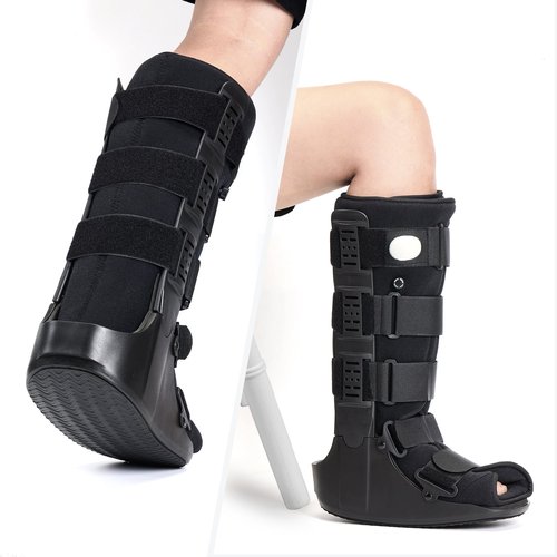 Jewlri Air Walking Boot, Tall Fracture Boot, Air CAM Walker Fits Left or Right Foot, Protection for Broken Foot Sprained Ankle Fracture Recovery (Medium)