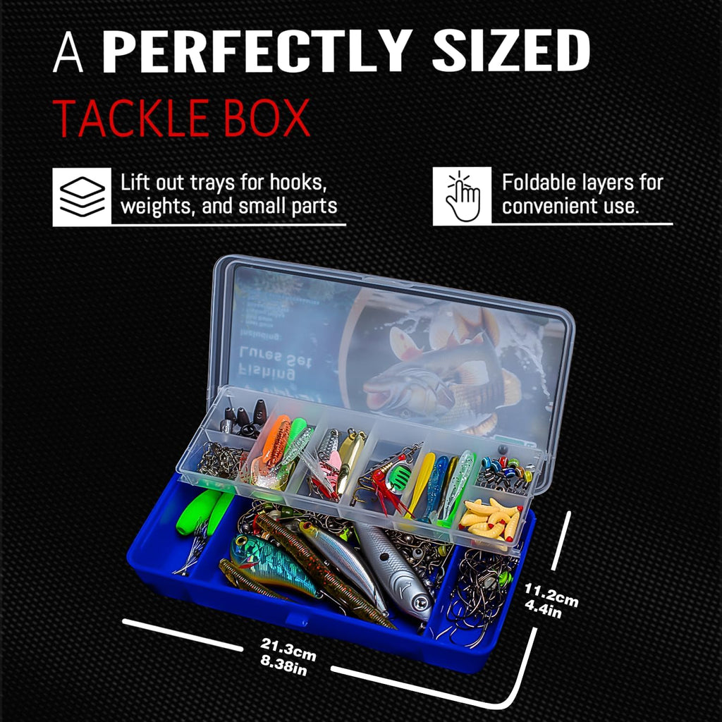 Skiennix 145PCS Fishing Tackle Box Kit - Complete Freshwater Fishing Gear with Lures & Hooks