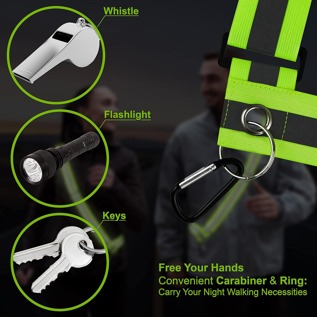 Safety Reflective Sash - Adjustable Night Visibility Belt for Men, Women & Kids | 10 Pack