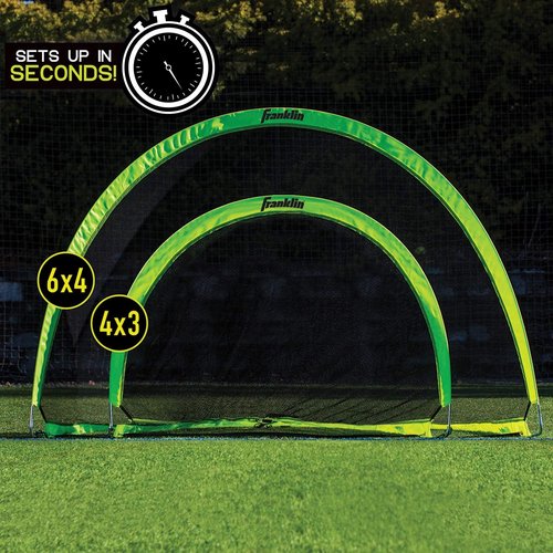 Franklin Sports Pop-Up Soccer Goals - Versatile Indoor/Outdoor Use - Folds for Easy Storage - 6' x 4' & 4' x 3' Sizes