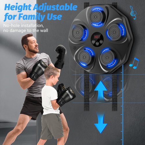 Music Boxing Machine - Interactive Punching Trainer with Gloves | Large Wall-Mounted Target for All Ages