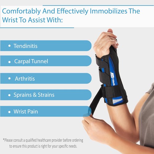 Ovation Medical Versa-Fit Wrist Brace - Premium Custom Fit Wrist Support Brace - Comfortable, Structured Tendonitis and Carpal Tunnel Wrist Brace or Wrist Splint for Post Cast Support (Left, Standard)