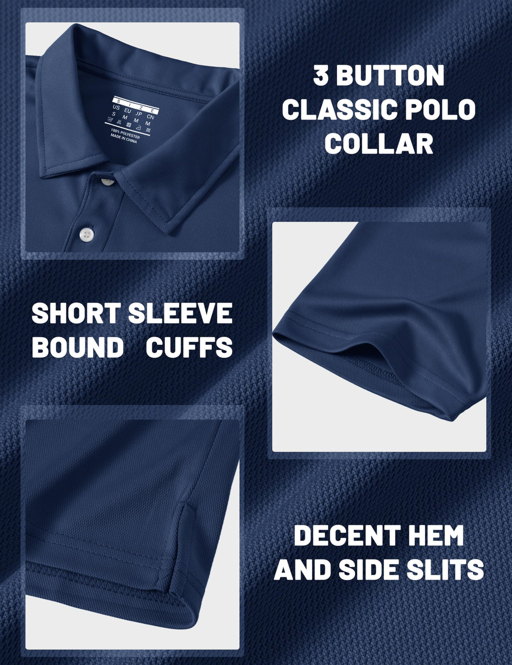 MAGCOMSEN Mens Polo Shirts Short Sleeve Athletic Pique Golf Shirt Dry Fit Performance Casual Work Polos for Men