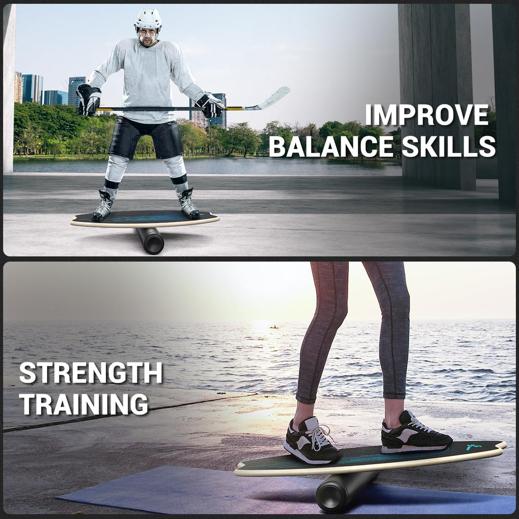 Sportneer Balance Board - 7-Mode Wobble Trainer with Adjustable Stoppers | Improve Balance & Stability