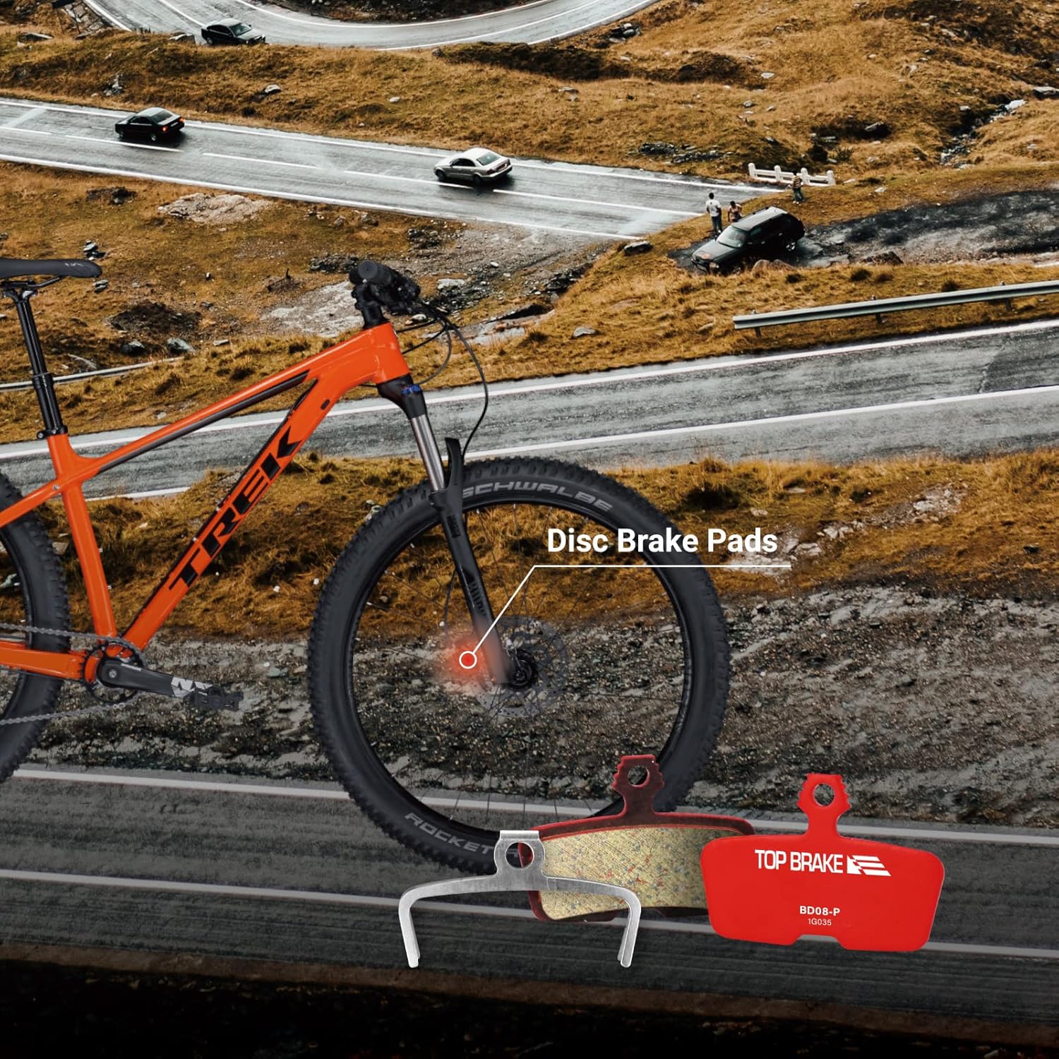 TOP BRAKE Disc Bike Brake Pads - Compatible with SRAM Code R, Guide RE, G2 RE & More | MTB eMTB Downhill Cycling
