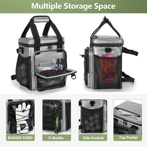 PGmoon Insulated Golf Cart Cooler, 12-Can Leakproof Soft Cooler Bag Suitable for Golf Push Cart