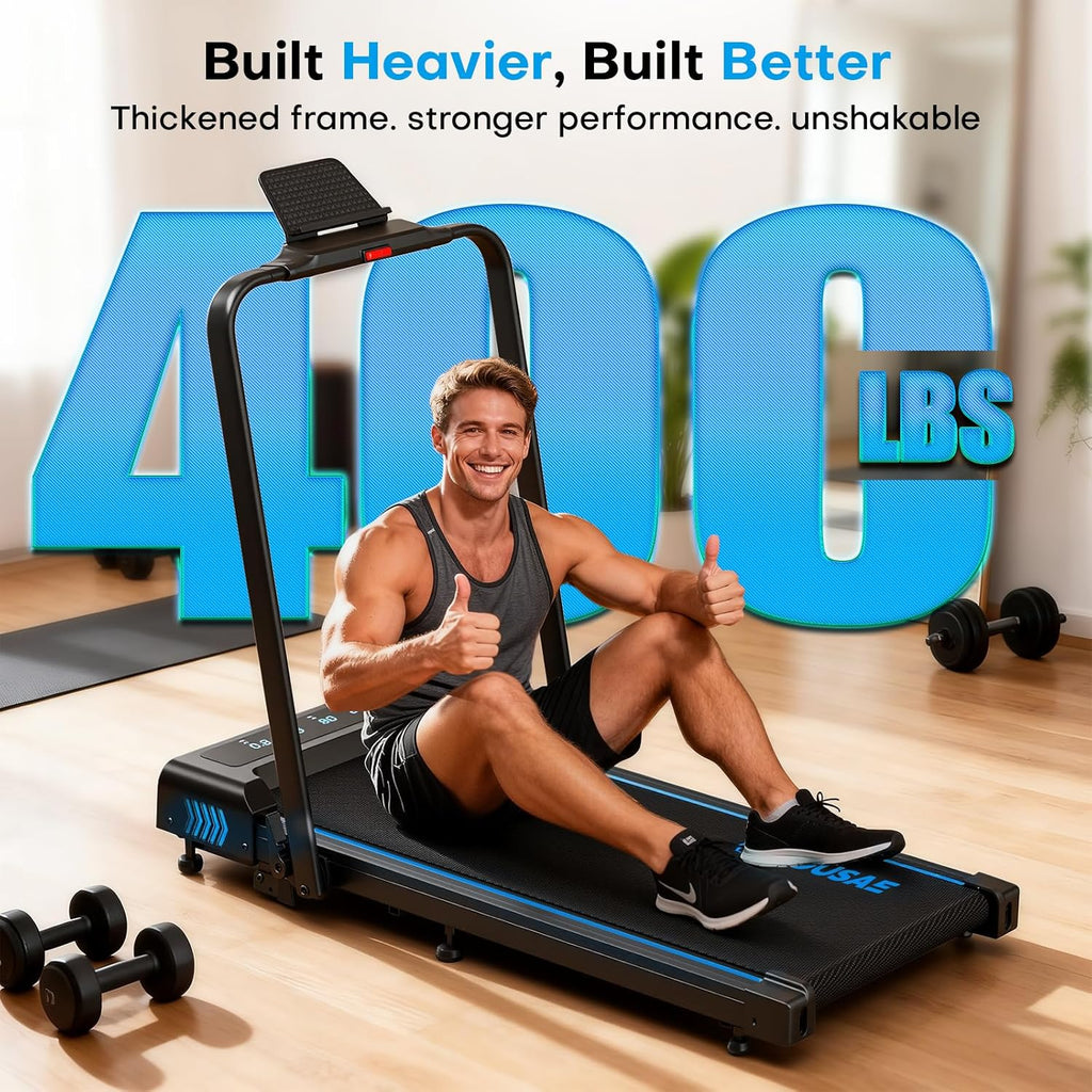Skiennix Walking Pad Treadmill - 4-in-1 Under Desk Design with 10% Incline, 6.2MPH Speed, 350 LBS Capacity
