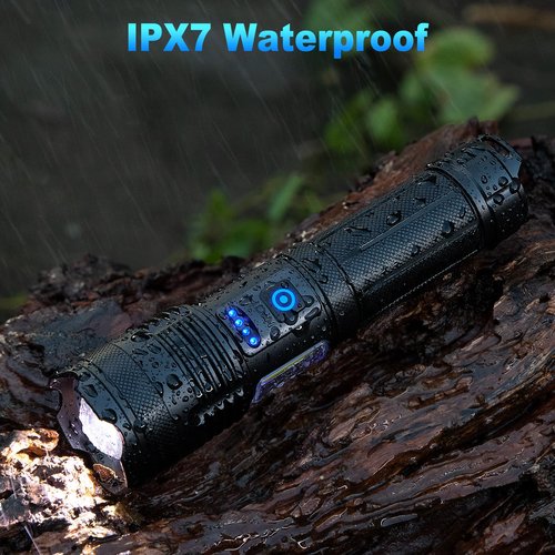 KINGCAESAR Flashlights 90,000 High Lumen - 2 Pack, Ultra Bright Rechargeable Flashlight with 7 Light Modes, LED Flash Light with High Power Battery, IPX7 Waterproof for Home Camping