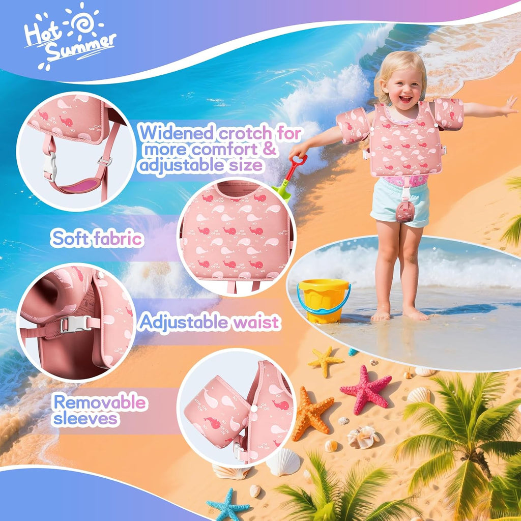 Skiennix Toddler Swim Vest - Adjustable Floaties for 13-33 lbs | Swim Jacket for Kids 1-7 Years Old