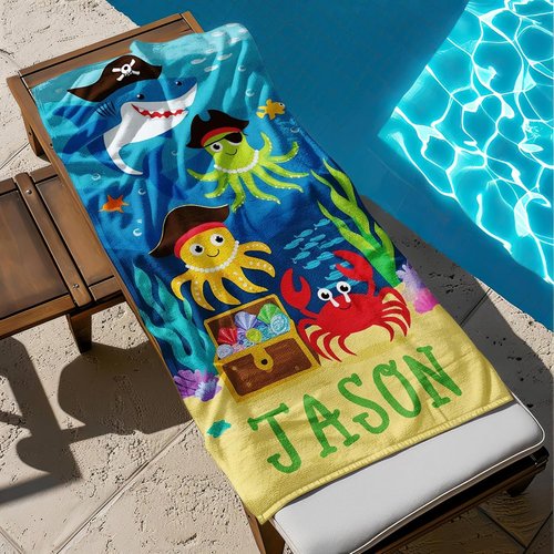 Dreamdecor Personalized Beach Towel - Custom Striped Microfiber, Sand-Free & Quick-Drying | Ideal for Pool & Vacation