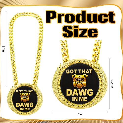 Misdary Turnover Chain Medal - 6" Big Medal Necklace for Football MVP | Sports Awards & Gifts