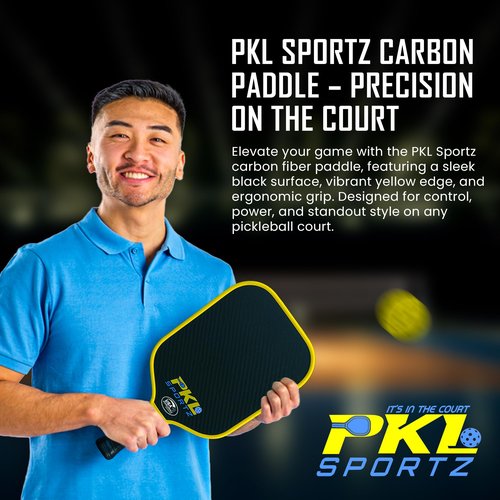 PKL Professional Pickleball Paddles – USAPA Approved 3K Raw Carbon Fiber Surface Padel Racket for Max Spin & Control – 16MM Polypropylene Honeycomb Core, 4.25” Grip –Ideal for Beginners & Professional