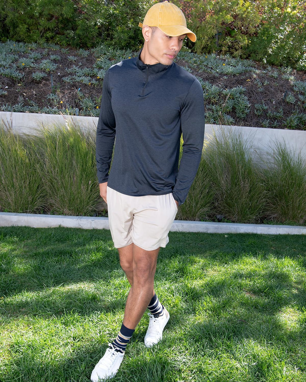 Real Essentials Men's Dry-Fit Running Workout Shorts - 5" Inseam, Pockets & Drawstring | Big & Tall Available