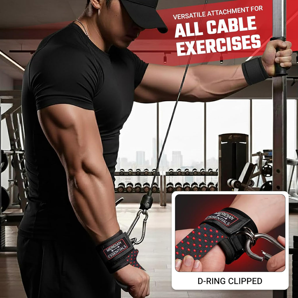 Weightlifting Straps - Heavy-Duty D-Ring Lifting Straps with Neoprene Padding & Non-Slip Grip | Black