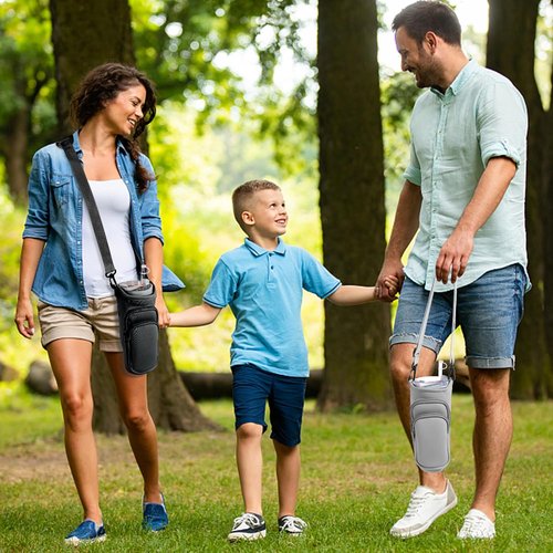 JEBEALUO Water Bottle Carrier Bag - Adjustable Strap & Phone Pocket for Stanley Cup 40/30 oz